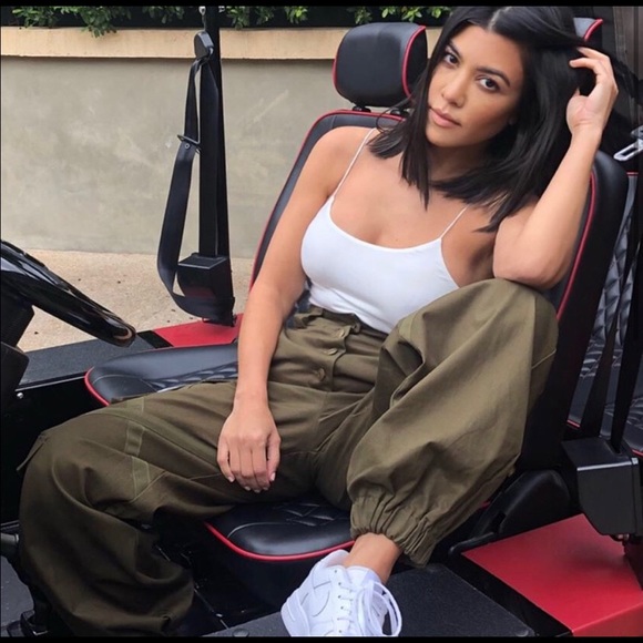 Fashion Nova Pants - Olive Green Oversized Cargo Pants